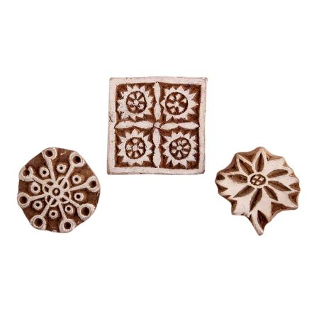 Set of 3 Piece New Mix Wooden Printing Block