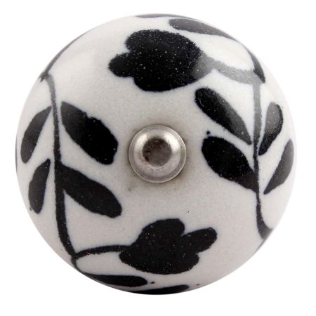 Black Leaf Flower Ceramic Wine Stopper