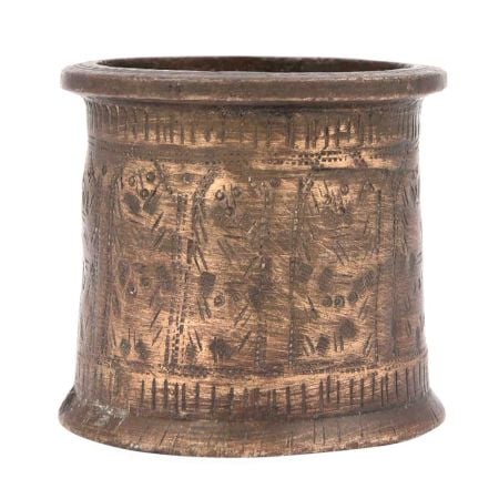 Brass Panchpatra Holy Water Pot with Copper Inlay Work