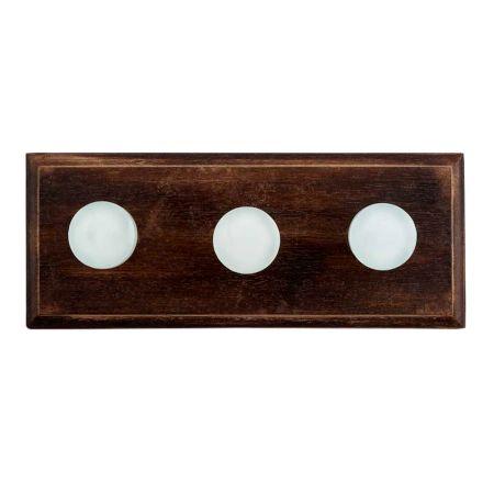 Aquamarine Glass Flat Wooden Hooks
