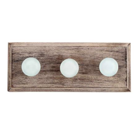 Aquamarine Glass Flat Wooden Hooks