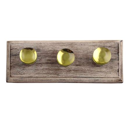 Lime Flat Glass Wooden Hooks