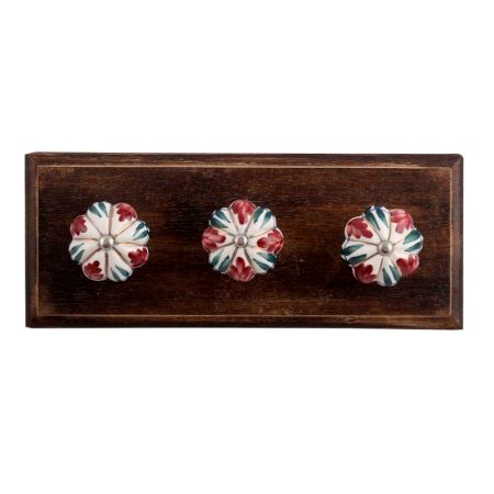 Maroon Big Melon Ceramic Wooden Hooks