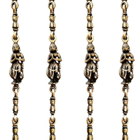 Swing Chain Set with Peacock and Dancing Lady Figurine(Set Of 4 Pieces)
