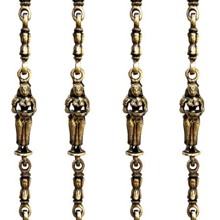 Swing Chain Set with Peacock and Dancing Lady Figurine(Set Of 4 Pieces)