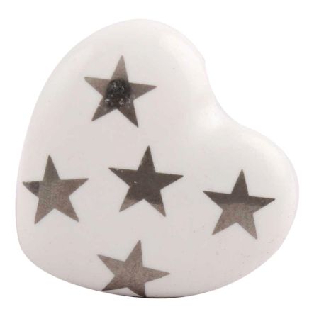 Silver Star Heart Ceramic Wine Stopper