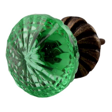 Green Glass Cabinet Knob