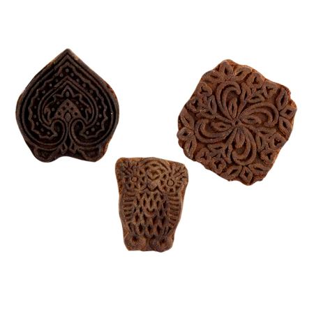 Set of 3 Piece New Mix Wooden Printing Block