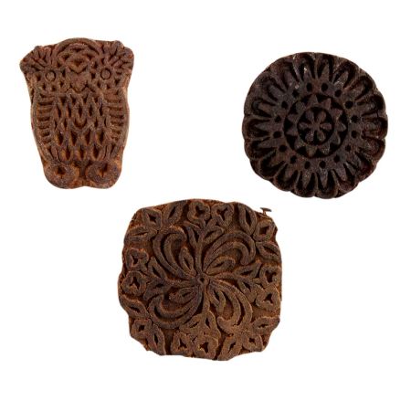 Set of 3 Piece New Mix Wooden Printing Block