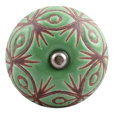 Pea Green Etched Ceramic Wine Stopper