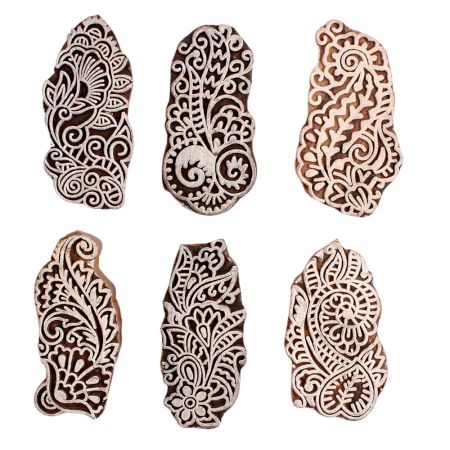 Set of 6 Piece New Mix Wooden Printing Block