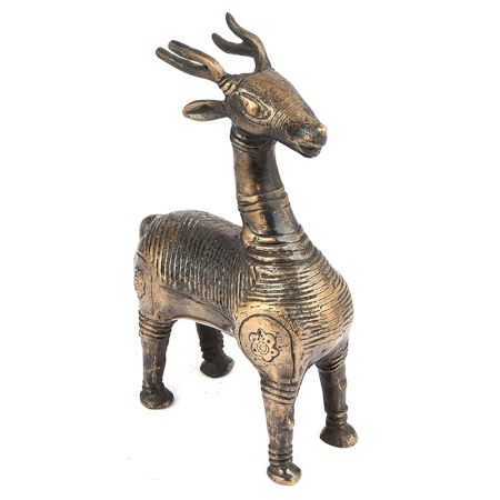 Brass Handcrafted Tribal Art Deer Statue