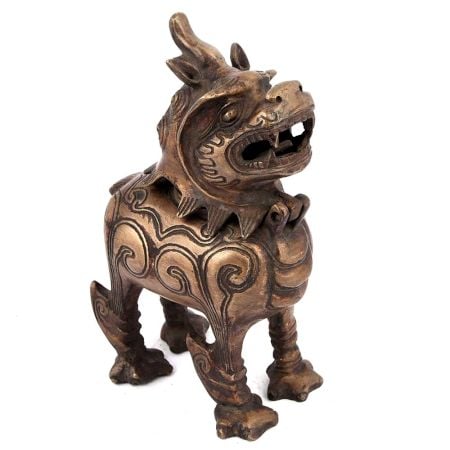 Chinese Art Lion Brass Box