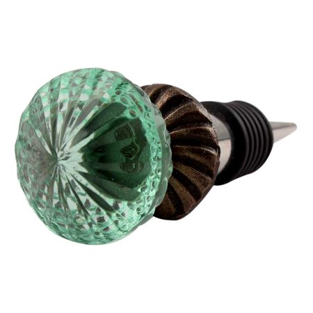 Mint Green Glass Wine Stopper