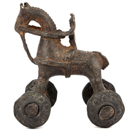 Brass Temple Toy with Wheels