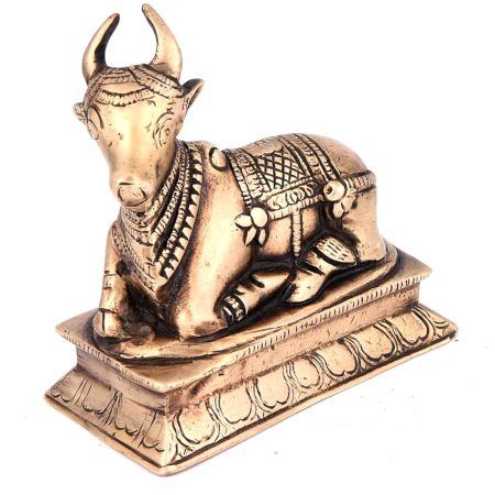 Holy Nandi Bull Figurine in Brass