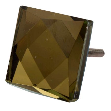 Golden Square Fine Cut Flat Glass Cabinet Knob Online