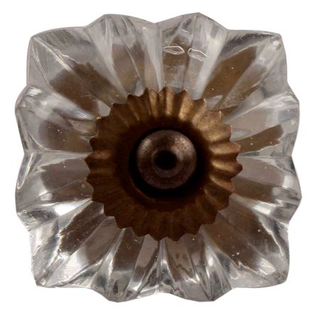 Clear Square Melon Glass Drawer Knob