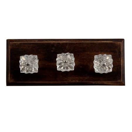 Clear Square Melon Glass Wooden Hooks