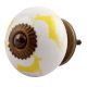Yellow Running Rein Deer Pattern Ceramic Cabinet Knob