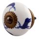 Blue Standing Rein Deer Pattern Ceramic Dresser Knob