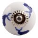 Blue Standing Rein Deer Pattern Ceramic Dresser Knob