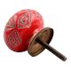 Red Amarylis Floral Etched Ceramic Drawer Knob