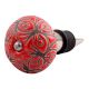 Red Etched Ceramic Floral Wine Stopper