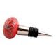 Red Etched Ceramic Floral Wine Stopper