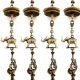 Swing Chain Set with Peacock and Elephants Statue(Set Of 4 Pieces)
