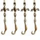 Swing Chain Set with Peacock and Elephants Statue(Set Of 4 Pieces)