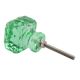 Green Glass Square Cut Cabinet Knob