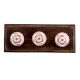 Pink Floral Ceramic Wooden Hooks