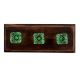 Green Glass Square Cut Wooden Hooks