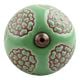 Pea Green Marigold Etched Ceramic Cabinet Knob