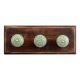 Pea Green Etched Ceramic Wooden Hooks