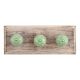 Pea Green Calla Lily Etched Ceramic Wooden Hooks