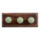 Pea Green Marigold Etched Ceramic Wooden Hooks