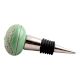 Pea Green Leaf Flower Etched Ceramic Wine Stopper