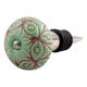Pea Green Etched Ceramic Wine Stopper