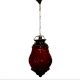 Red Hanging glass light fixture Big Lamp
