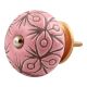 Pink Etched Ceramic Floral Dresser Knob Online