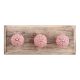Pink Amarylis Floral Etched Ceramic Wooden Hooks