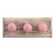 Pink Etched Ceramic Floral Wooden Hooks