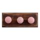 Pink Pattern Etched Ceramic Wooden Hooks