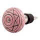 Pink Pattern Etched Ceramic Wine Stopper