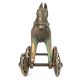 India Brass Temple Toy Horse on Wheels