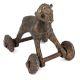 Brass Horse on Wheel Temple Toy
