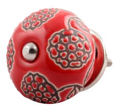 Red Marigold Etched Ceramic Dresser Knob Online