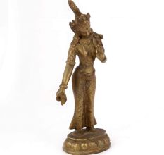 Brass Buddhist Goddess Tara Sculpture Statue